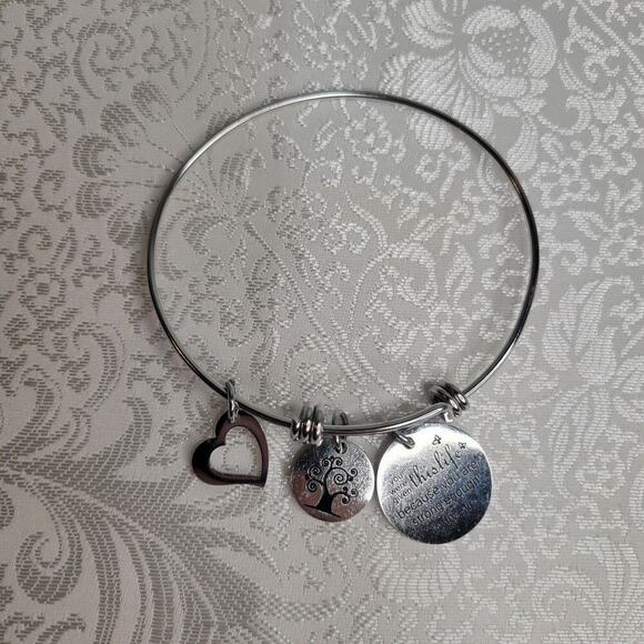 Strong Enough women's charm bracelet silver tone‎ adjustable strength support - Picture 4 of 5